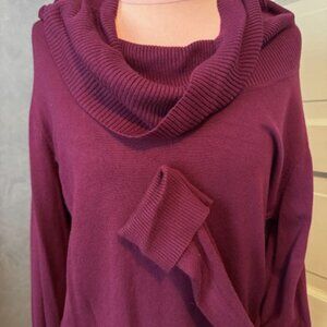 APT 9 Cowl Neck Sweater with cuffed sleeves Color: Lilac/Purple Size: XL